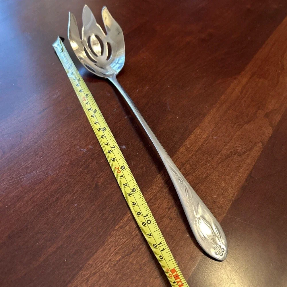 Temp-tations Serving Fork Spoon Spork Silver 11.5 Inch Floral Stainless Steel
